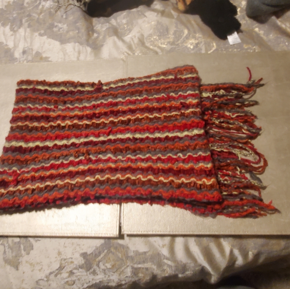 Its almost summer but it still cold at work sale!! Knit scarf with fringe ends